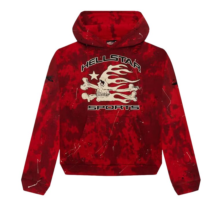 

Худи Hellstar Sports Tie-Dye Skull Hoodie, красный