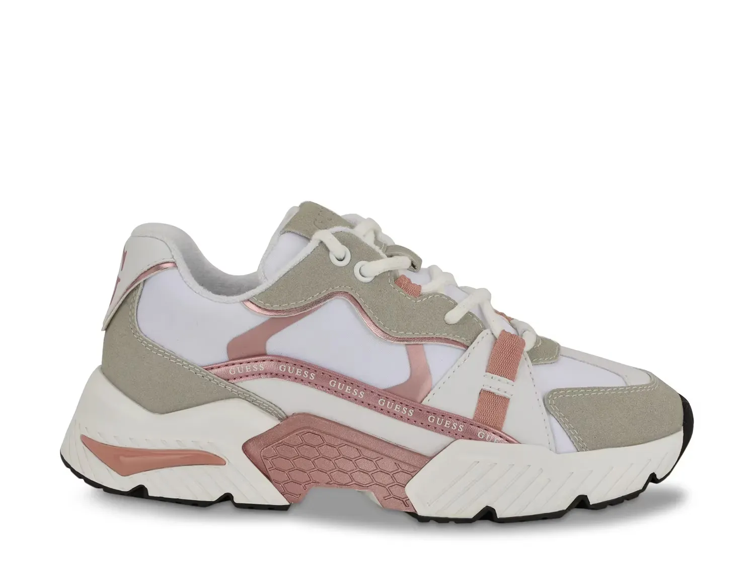 Кроссовки Carrli Guess, White/Grey/Pink — фото 3