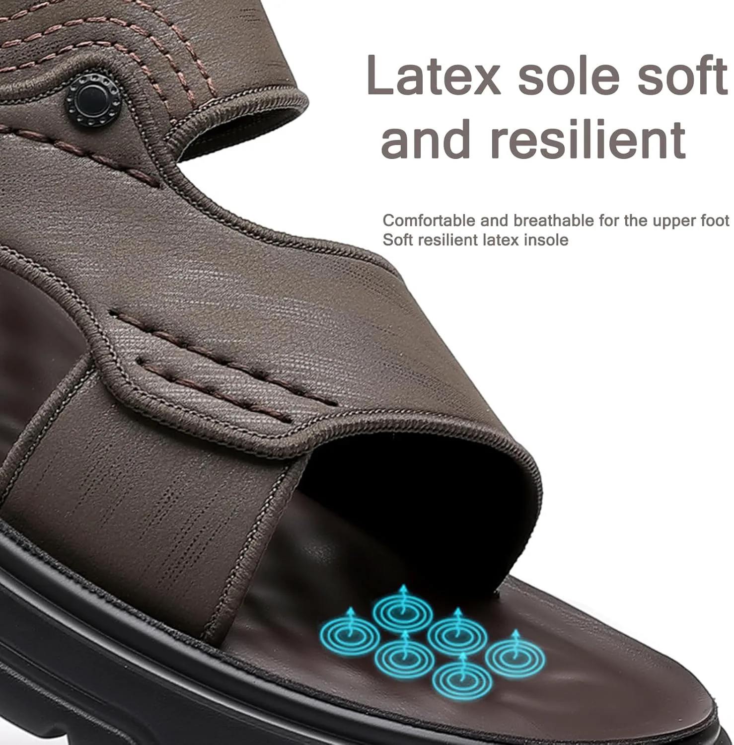 

Мужские спортивные сандалии из искусственной кожи с комфортной и дышащей подошвой, легкие летние ортопедические шлепанцы для походов, спортивная обувь для мужчин, открытые для пляжа, сандалии для ходьбы Crysterris