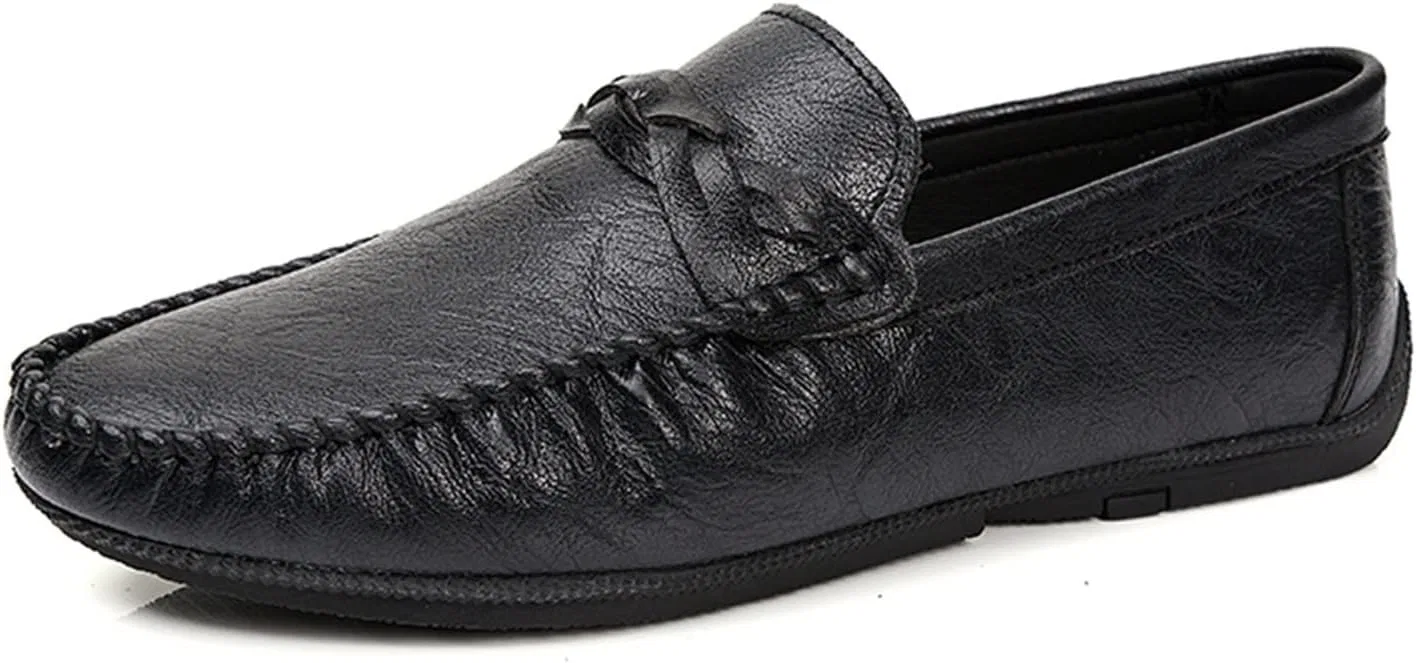 Лоферы Leather Mens Loafers, Black PUGHGAETZF
