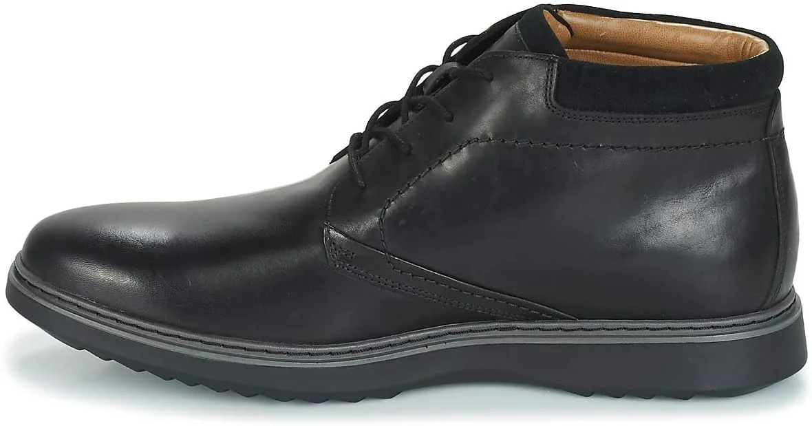 Мужские кожаные туфли Clarks Un Geo Mid GTX, черный/черный — фото 4