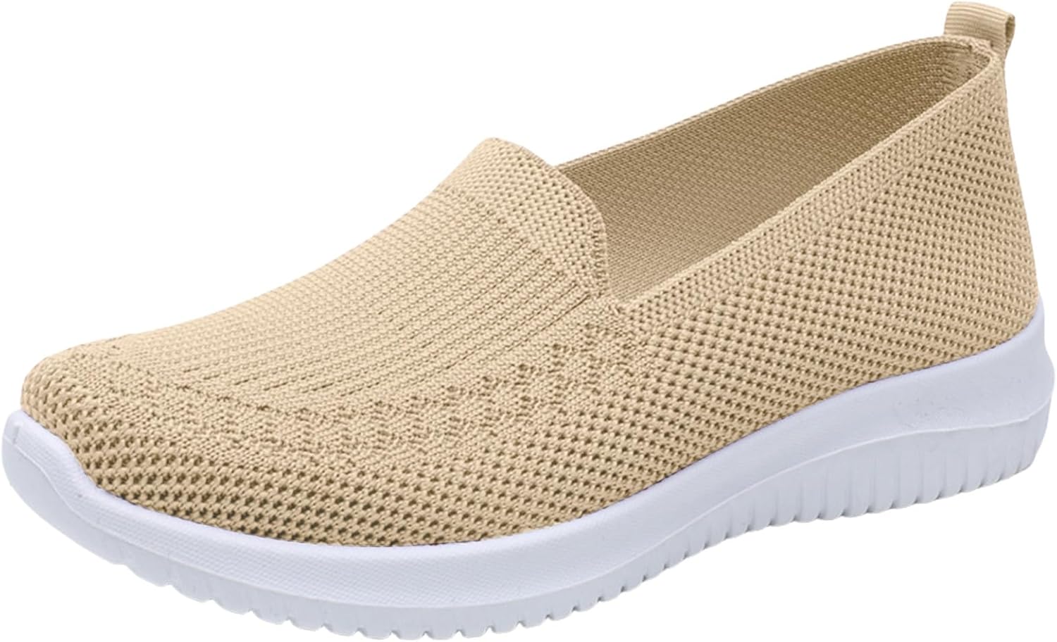 

Женские кроссовки без шнурков, дышащие, с сеткой, ортопедические, повседневные, противоскользящие, для ходьбы, легкие теннисные и спортивные, с мягкой подошвой, летние, удобные для ношения без рук Generic, бежевый