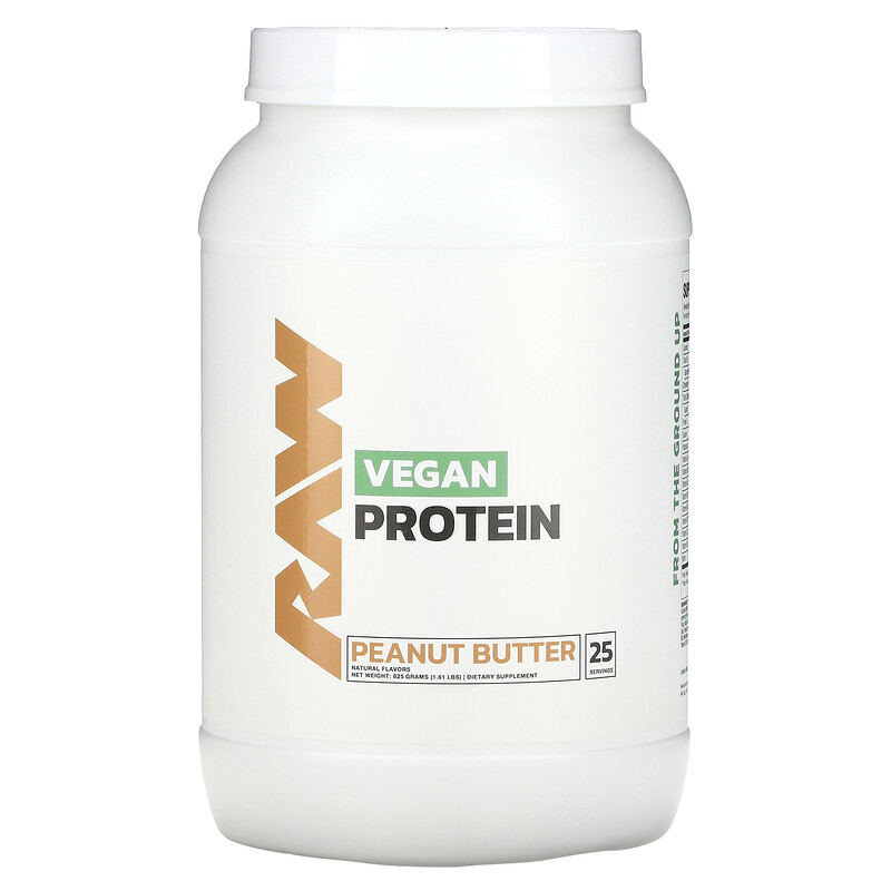 

Raw Nutrition, веганский протеин, арахисовая паста, 825 г (1,81 фунта)