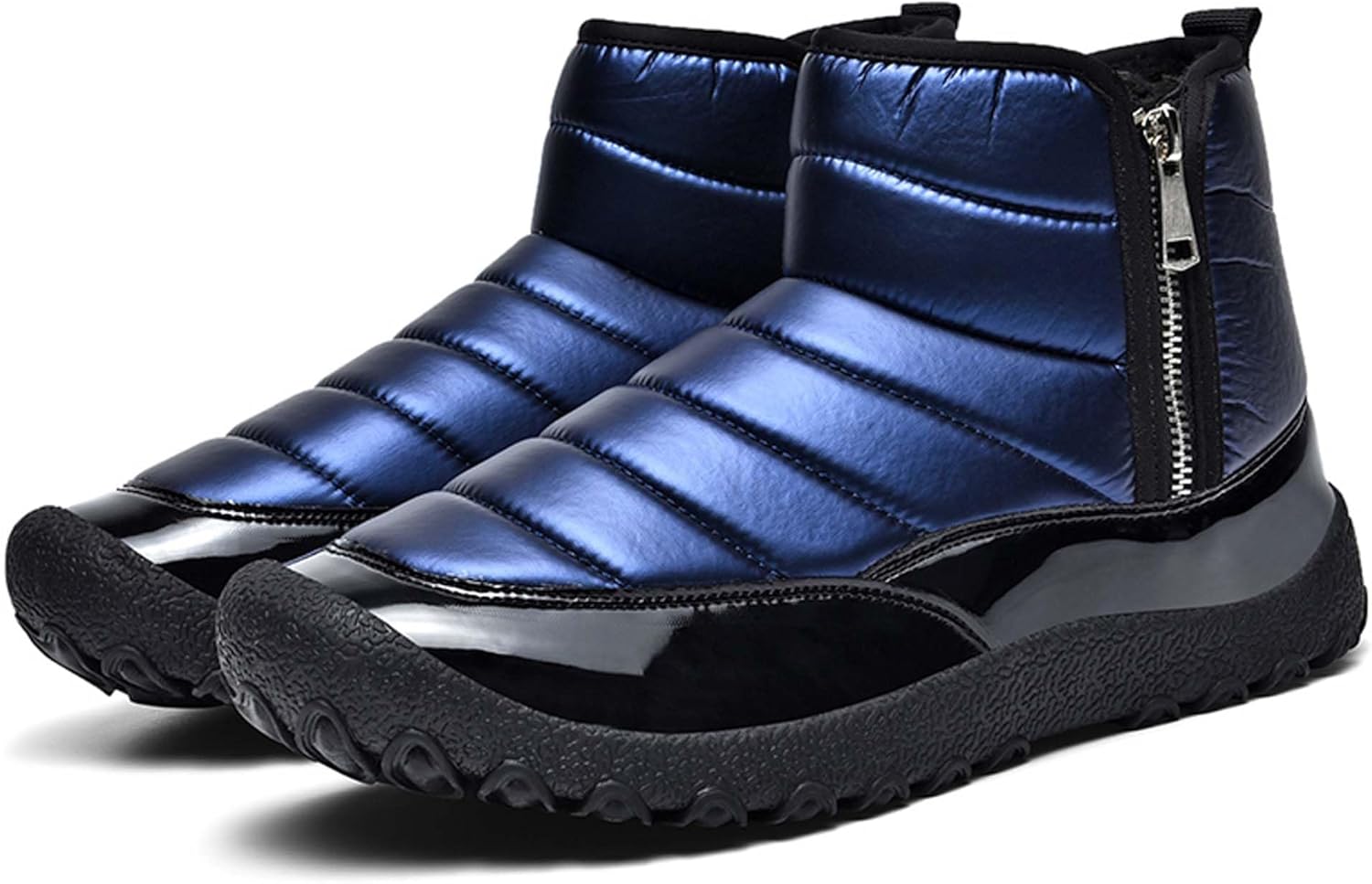 

Мужские зимние ботинки для снега, водонепроницаемые с меховой подкладкой, теплые походные ботинки до щиколотки, для активного отдыха, защиты от холода, снега, спорта, путешествий и работы Generic, синий