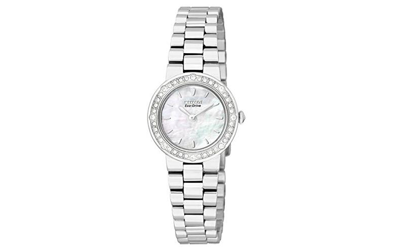 

CITIZEN Часы Solar Quartz Movement Stainless Steel Strap Watch 23mm Women's Watch Mother of Pearl Color Watch Dial, Silver