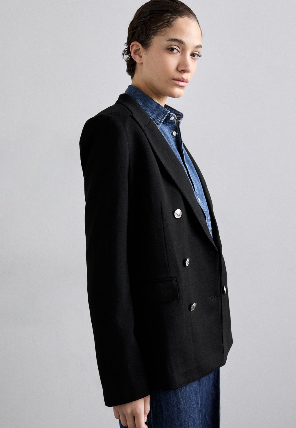 Блейзер DOUBLE BREASTED KNIT BLAZER Polo Ralph Lauren, темно-синий — фото 4