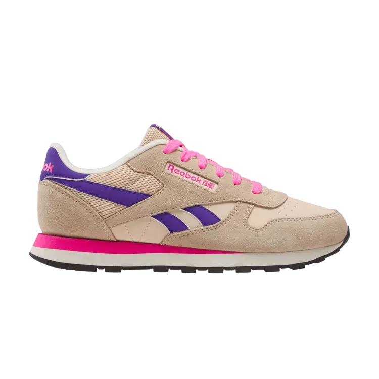 

Кроссовки Reebok Classic Leather Big Kid Tapioca Atomic Pink, желто-коричневый