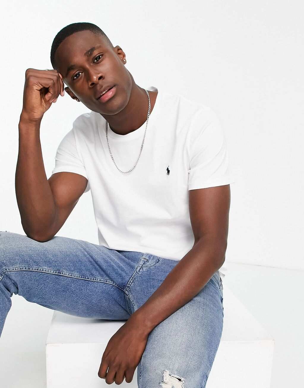 

Белая футболка с логотипом Polo Ralph Lauren, Белый, Белая футболка с логотипом Polo Ralph Lauren