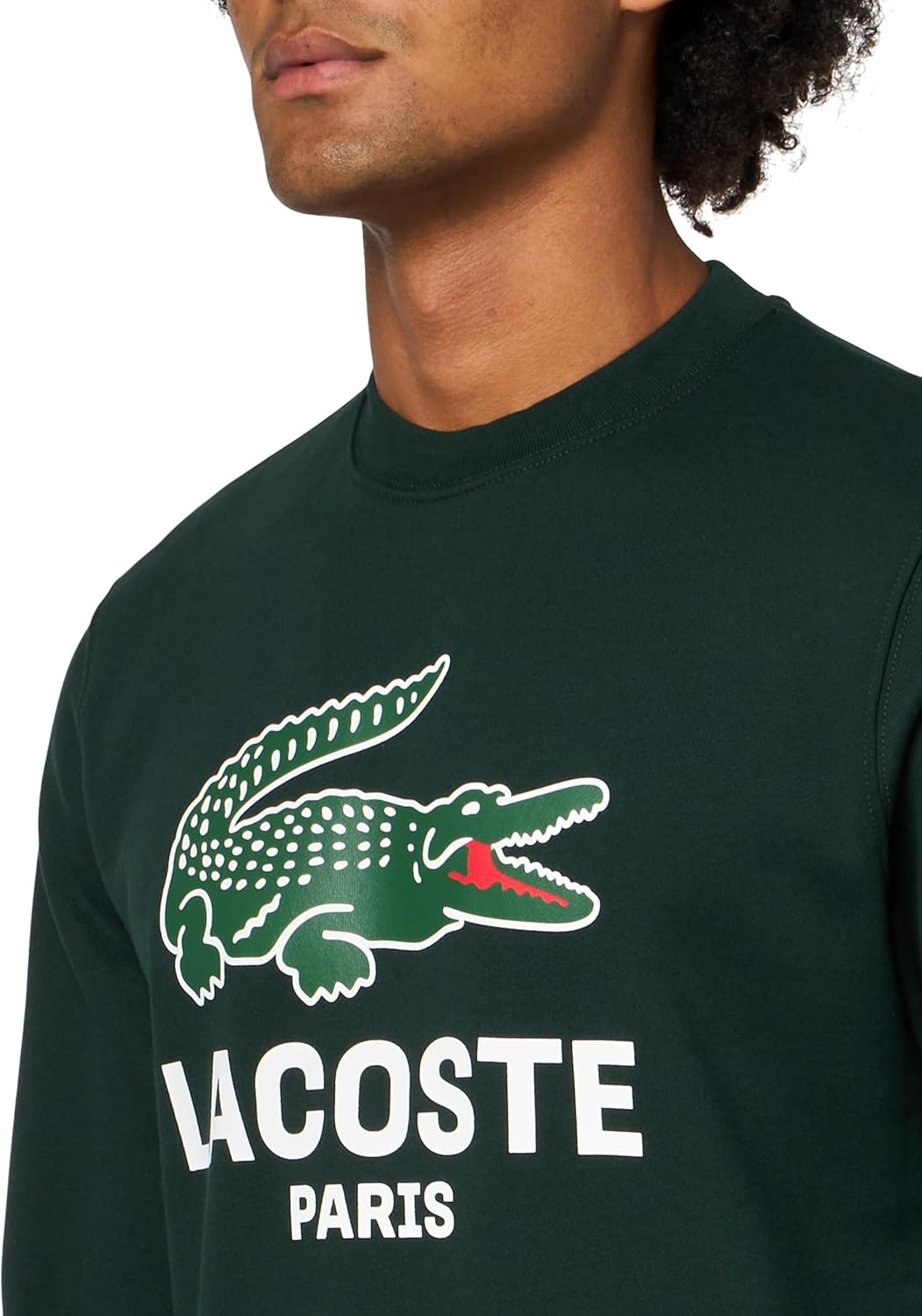 Lacoste мужская толстовка с принтом и круглым вырезом, классический крой, Sinople — фото 3