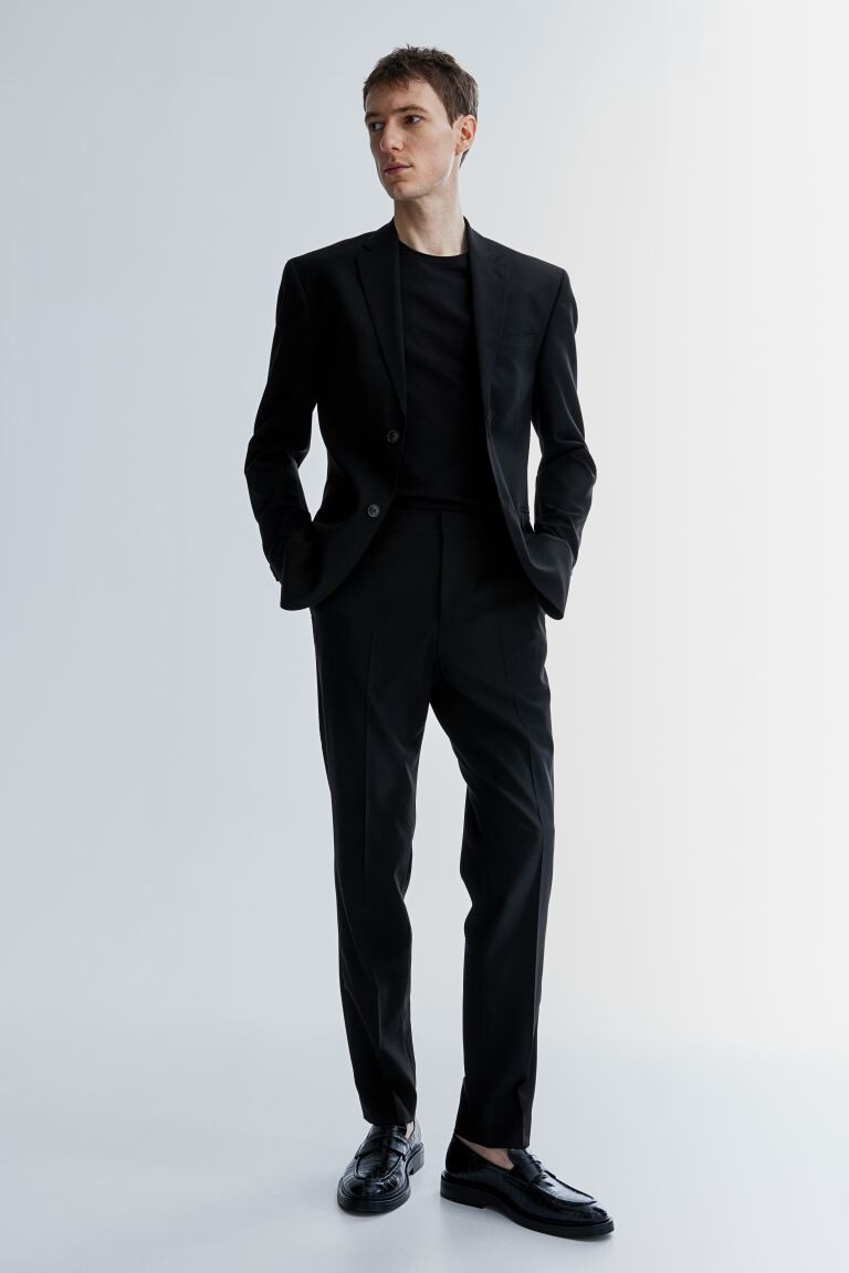 

Костюмные брюки узкого кроя H&M, черный