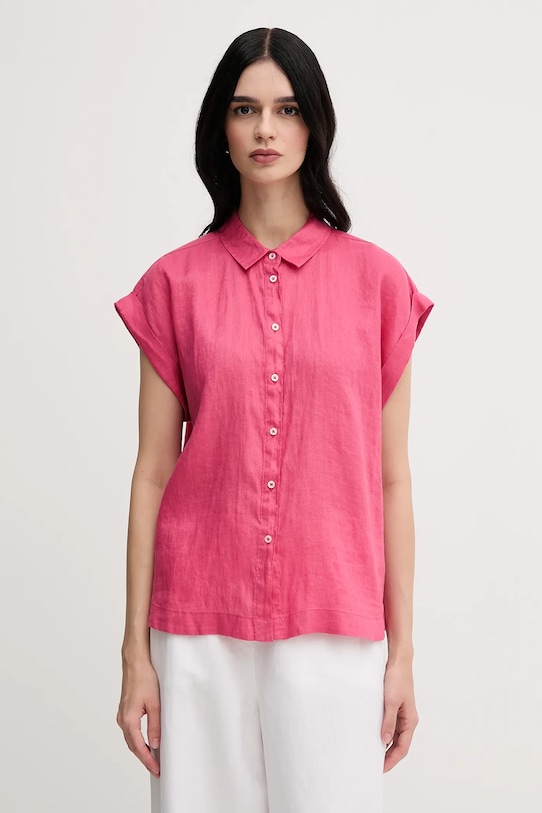 

Льняная рубашка United Colors Of Benetton, розовый