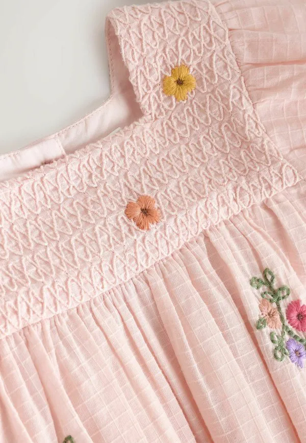 Платье-Рубашка и бриджи стандартного кроя Next, Pink Floral Embroidered — фото 2
