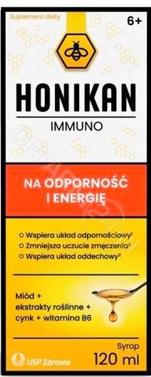 

Honikan Immuno, Сироп для иммунитета и энергии, 120 мл USP Zdrowie