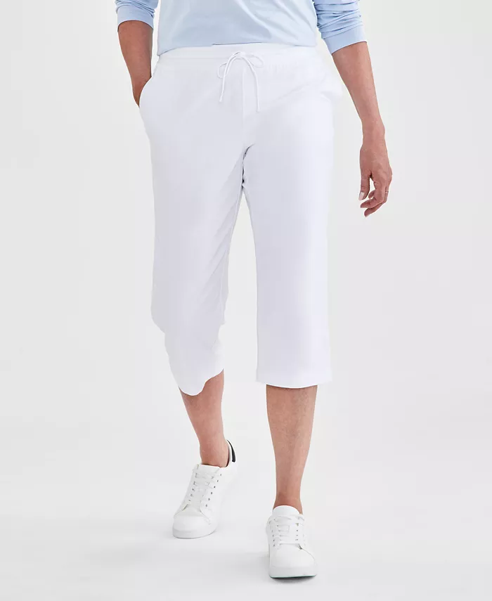 

Женские капри из футера средней посадки Style & Co, белый