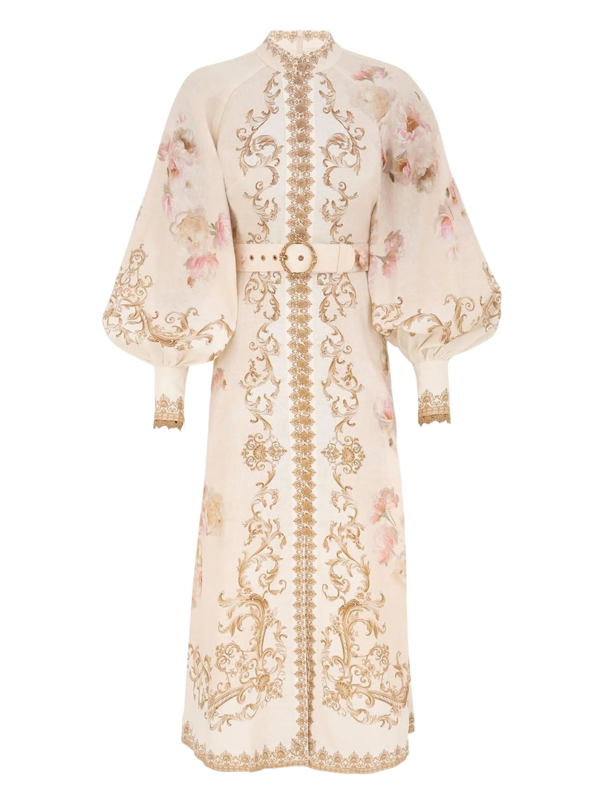 

Гипнотическое платье миди на пуговицах Zimmermann, нейтральный