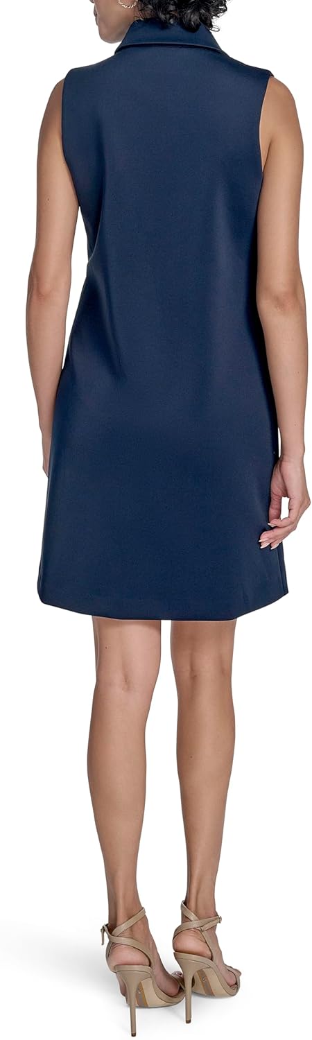 Женское короткое повседневное платье-трапеция Calvin Klein, Indigo — фото 4