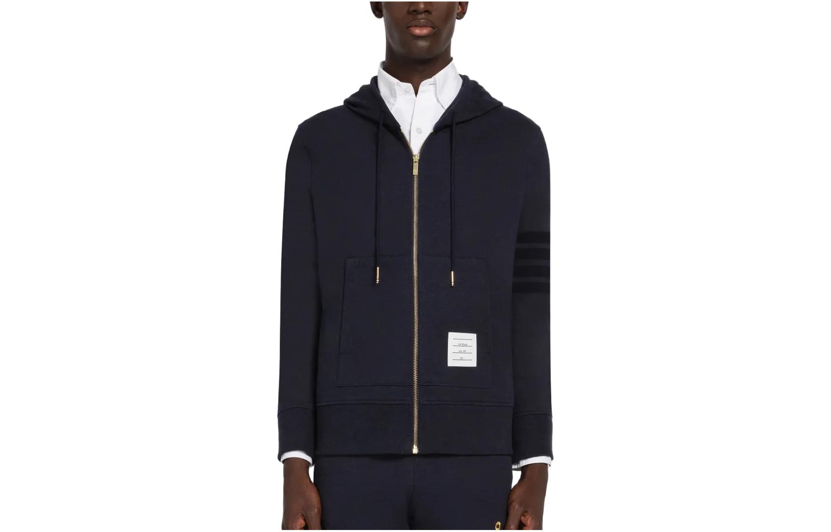 

Толстовка на молнии с вышитым якорем THOM BROWNE, Marine Blue