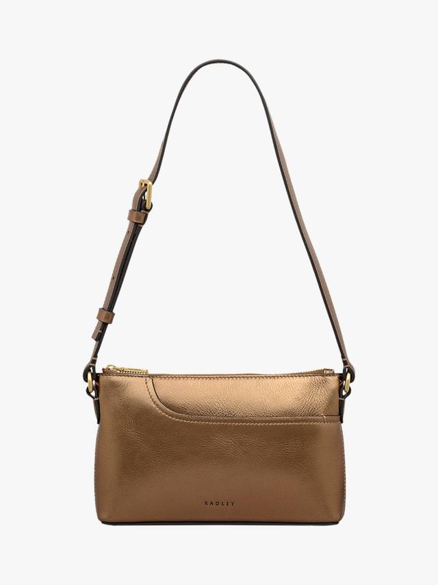 

Миниатюрная кожаная сумка через плечо Metallic с карманами Radley, Olive Gold