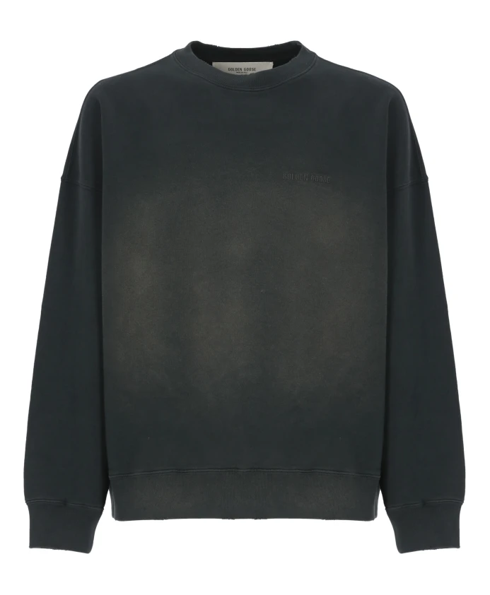 

Черный хлопковый свитер с круглым вырезом Golden Goose, черный