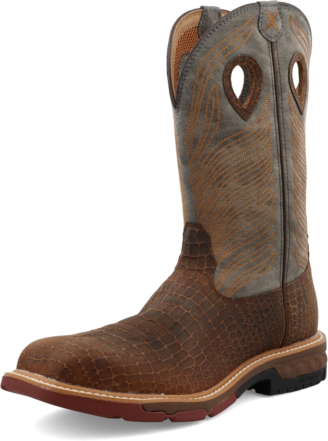 

Сапог Twisted X Men's Lite Cowboy Cognac с глазурью Pebble/Lime, коричневый