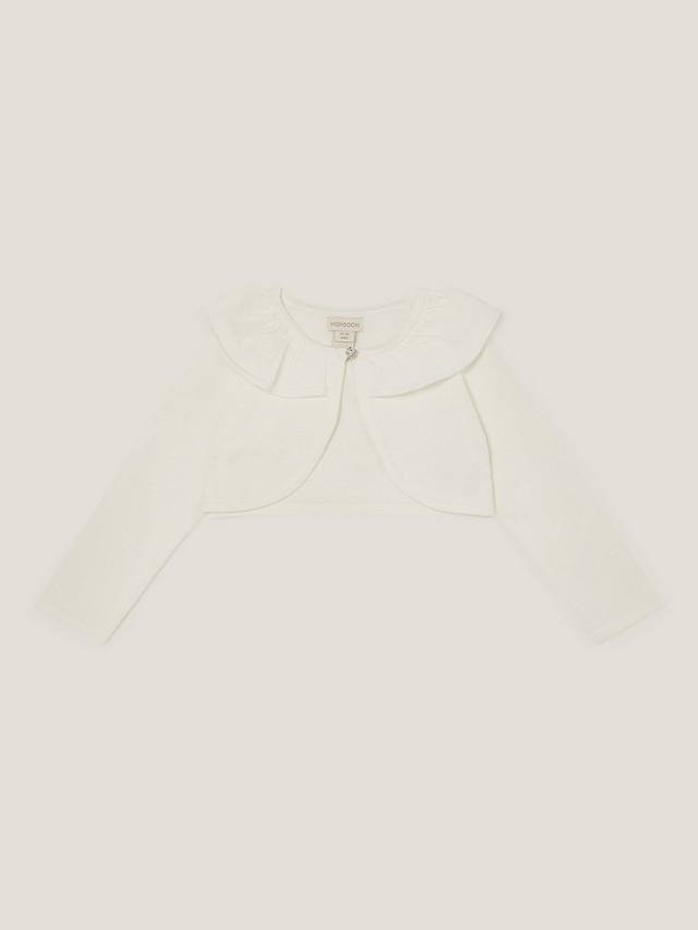 

Детский хлопковый кардиган на одной пуговице Monsoon, Ivory