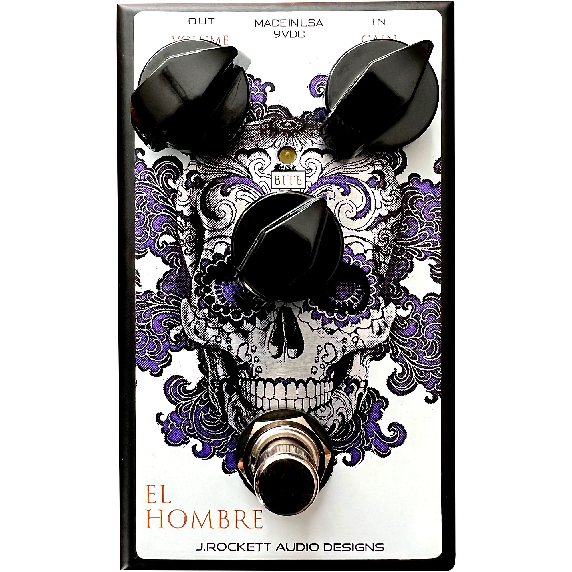 

J.Rockett Audio Designs EL Hombre Педаль эффектов Overdrive, серебристый/фиолетовый/белый