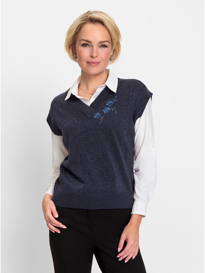 

Жилет-свитер в цвете меланж темно-синего цвета WITT WEIDEN