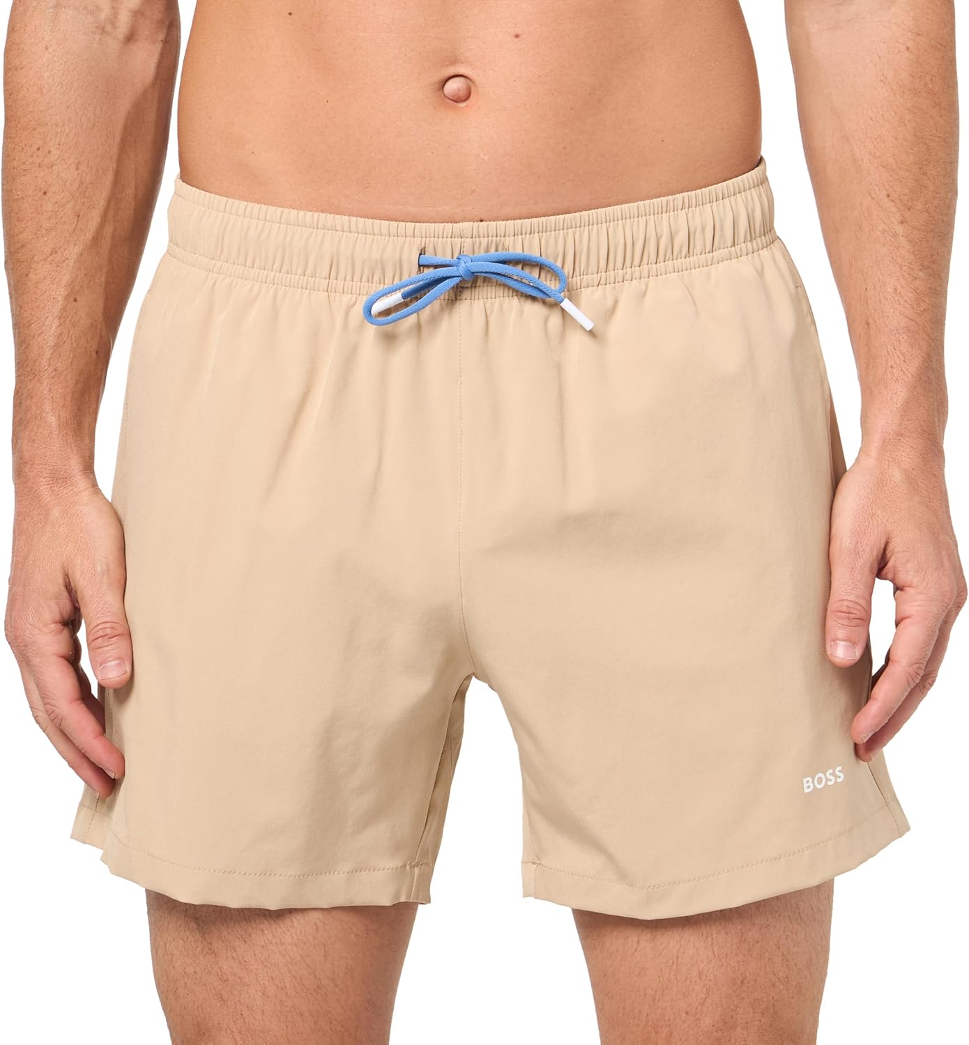 

Мужские плавки-шорты BOSS с маленьким логотипом, Dessert Beige