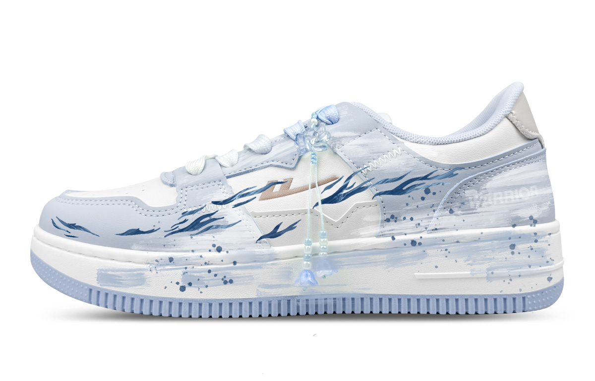 

Абразивостойкие дышащие низкие кроссовки для скейтбординга Unisex WARRIOR, белый синий