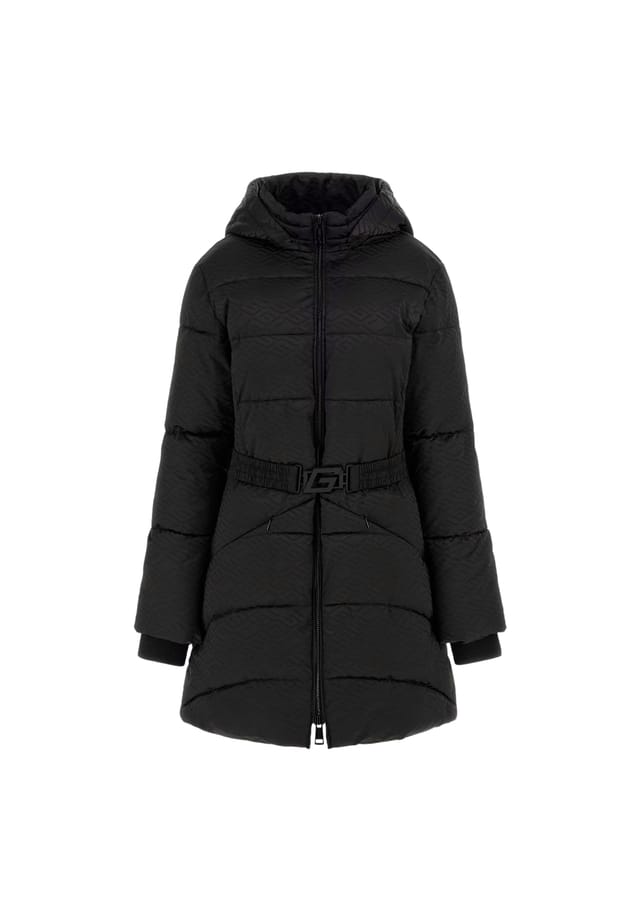 

Пальто стеганое пальто seline logo миди пуховик Guess, черный