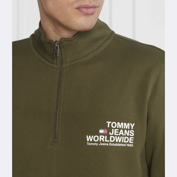 Толстовка обычного кроя с полумолнией и графическим рисунком Tommy Hilfiger, зеленый — фото 4