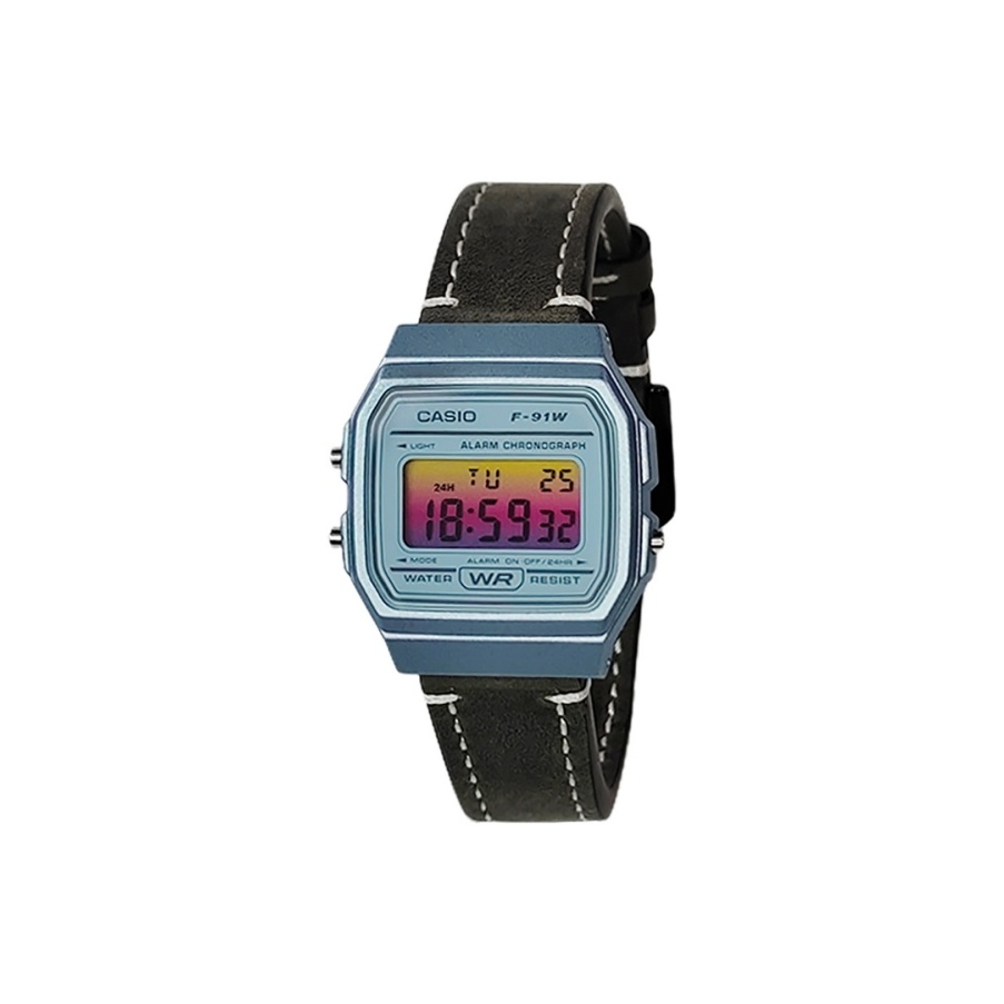 

CASIO Ретро серия кварцевый механизм натуральный кожаный ремешок мужские часы blue dial