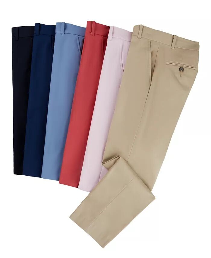 Эластичные классические брюки Big Boys TH Flex, пригодные для машинной стирки Tommy Hilfiger, бежевый — фото 4