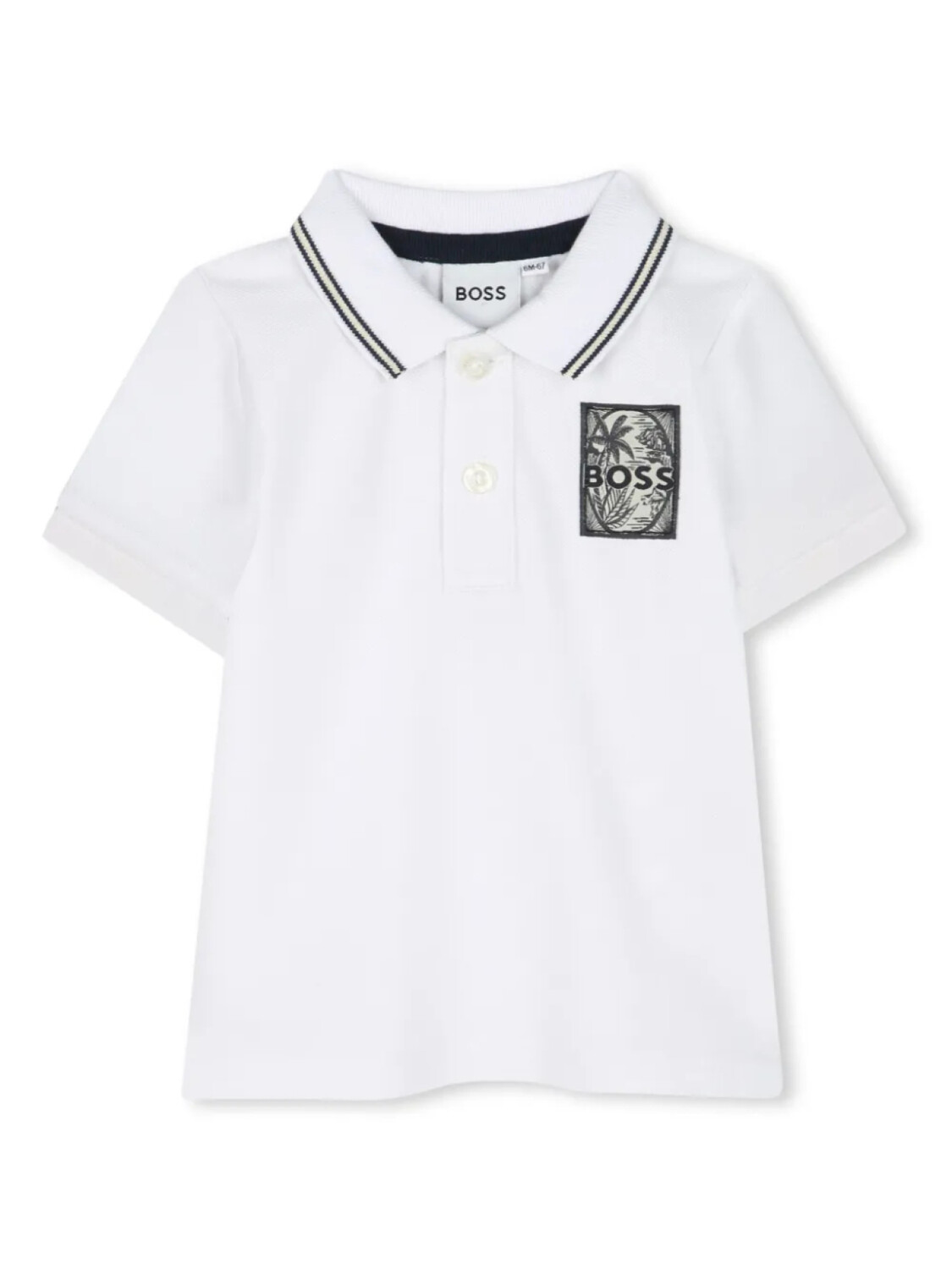 

BOSS Kidswear рубашка поло с вышитым логотипом, белый