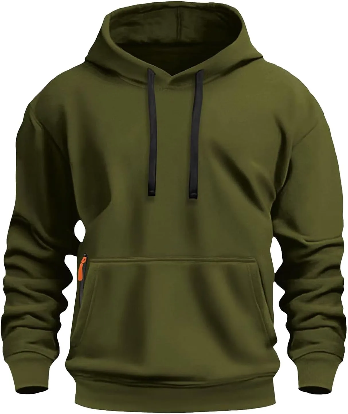 

Мужской худи с капюшоном Classic Fleece и карманом-кенгуру с оранжевой молнией