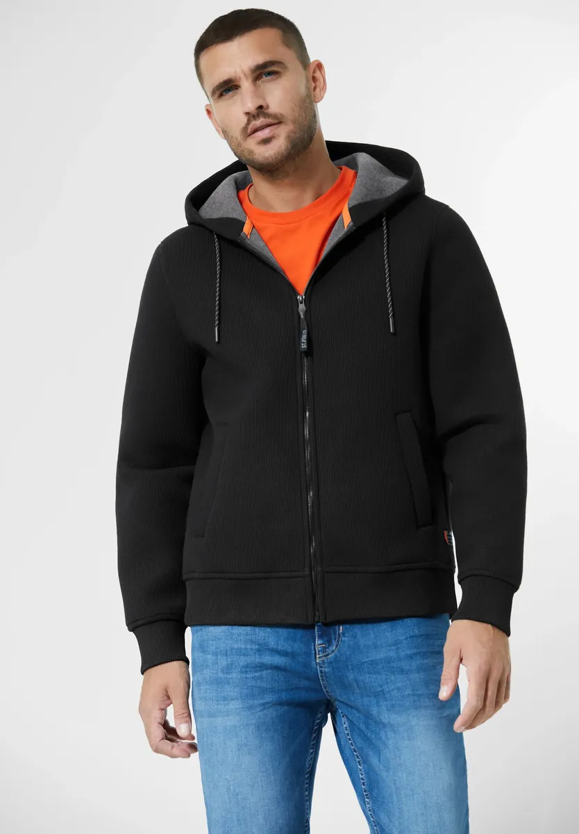 

Кардиган STREET ONE MEN, с вафельной структурой, черный