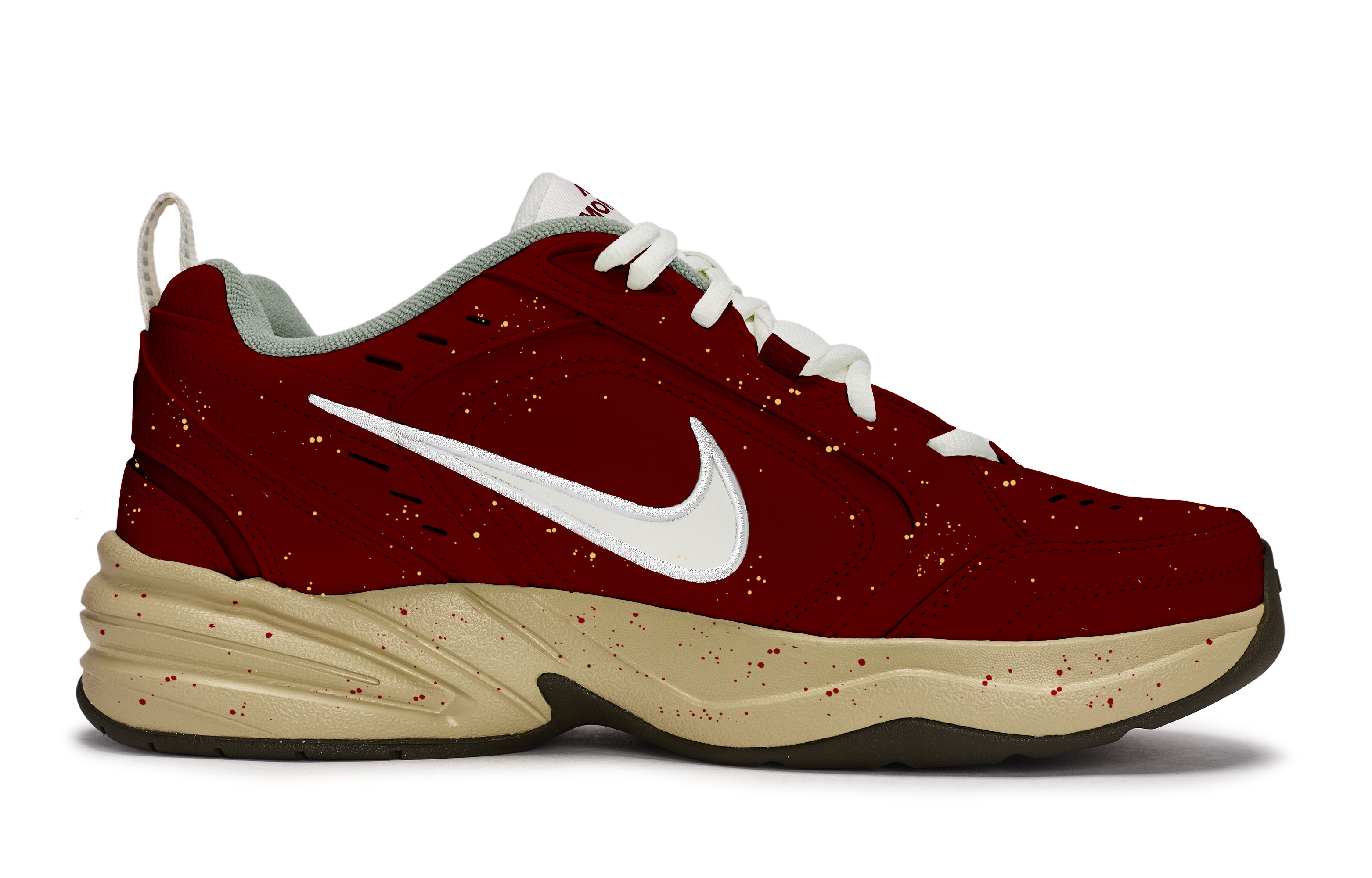Кроссовки Air Monarch 4 811 Manufacturing, Career Success, Special Shoe Box Slip Resistant низкие мужские для тренировок Nike, красный золото коричневый — фото 4