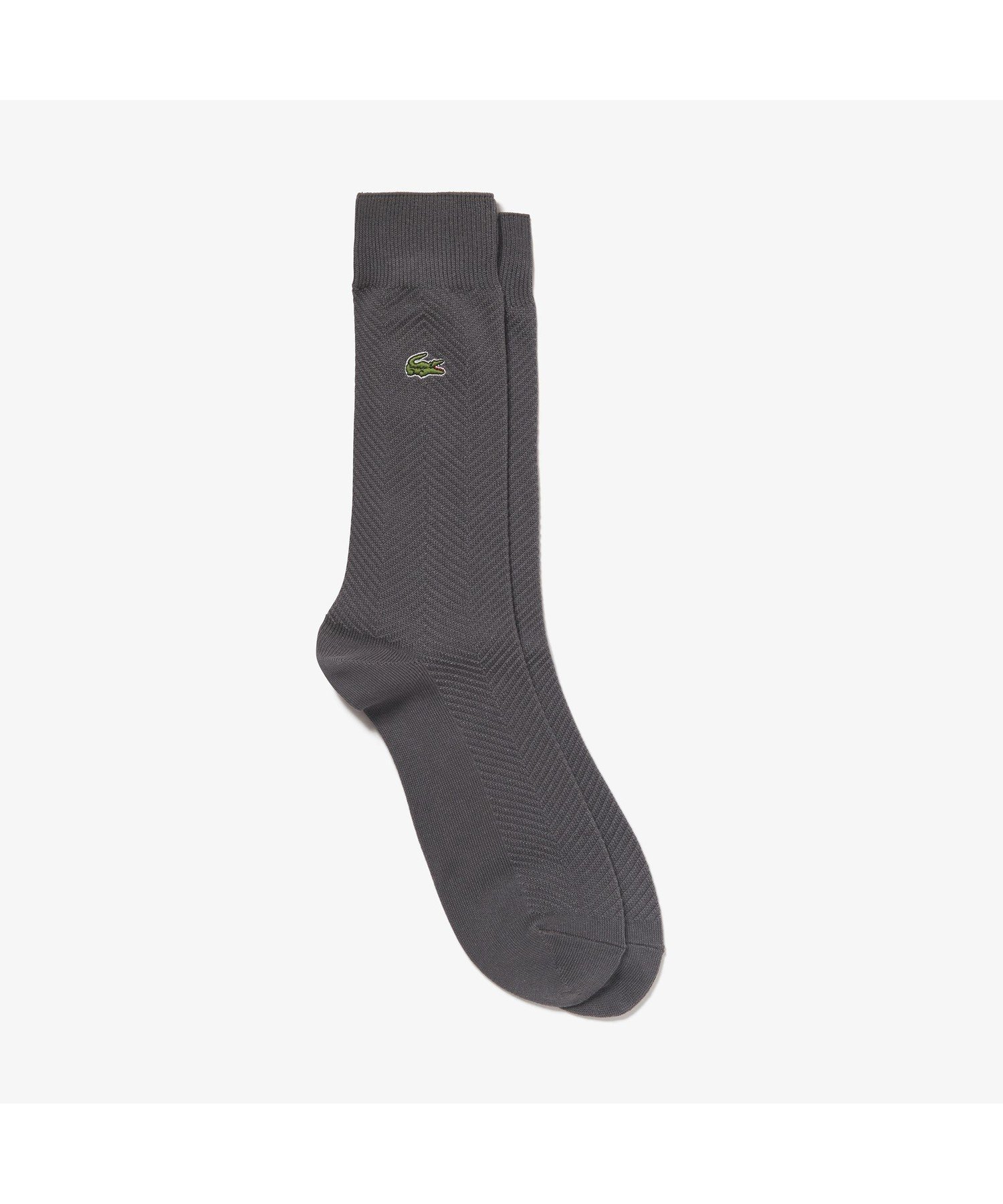 Носки, связанные в елочку LACOSTE, Charcoal Gray