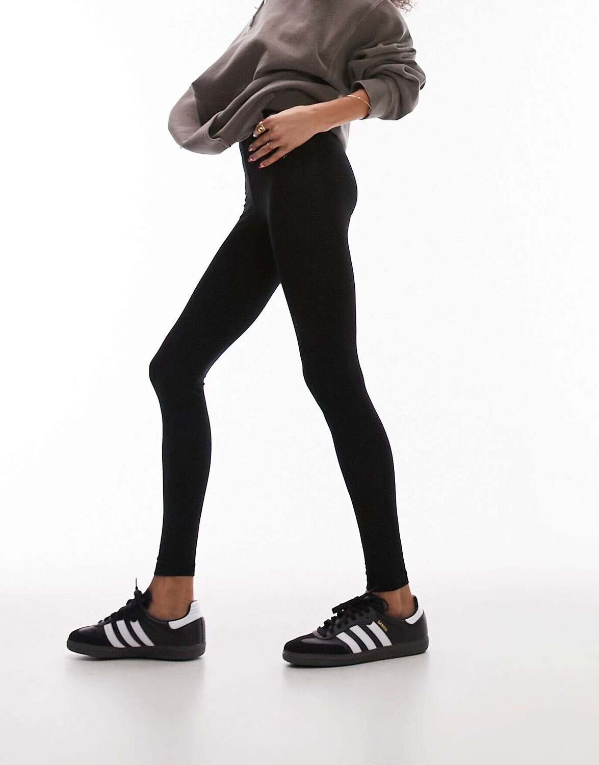 

Черные базовые леггинсы до щиколотки Topshop