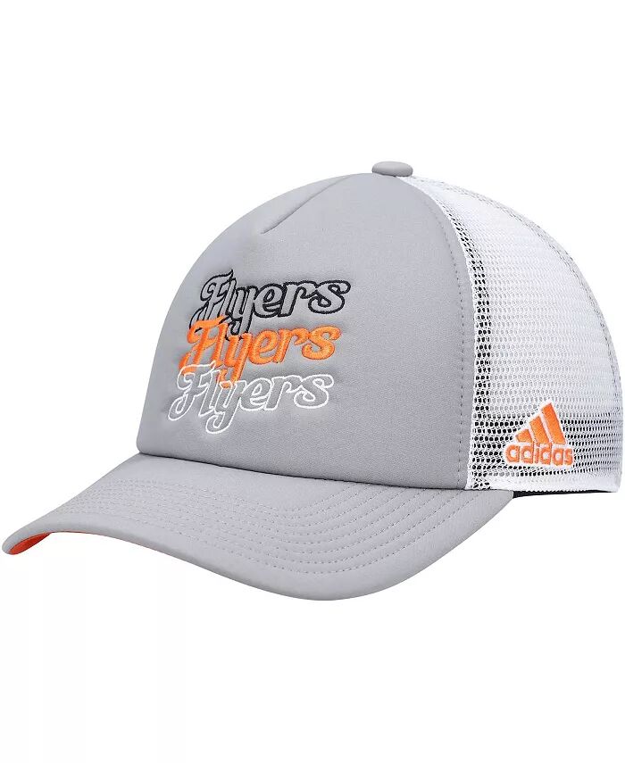 

Женская серо-белая бейсболка Philadelphia Flyers Foam Trucker Snapback adidas