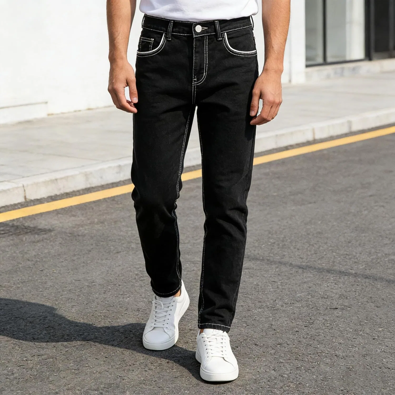 Джинсы, Slim Fit, Black — фото 2
