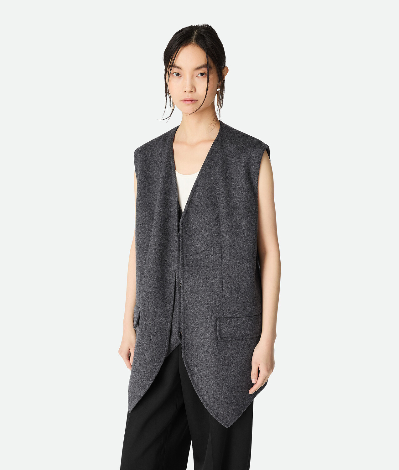 

Double face wool gilet BOTTEGA VENETA, смесь угольных оттенков