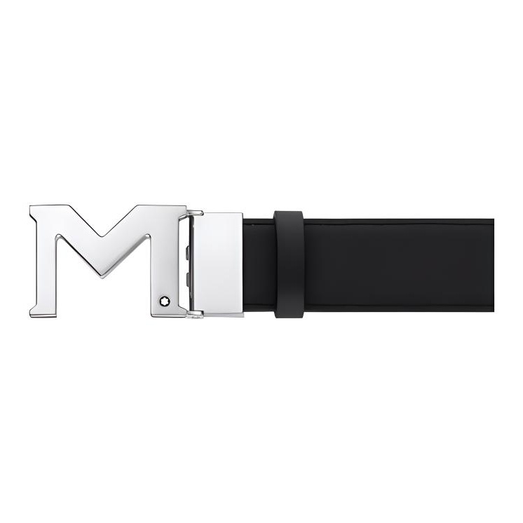 

MONTBLANC Кожаный мужской ремень черный шириной 3.5 см, Black