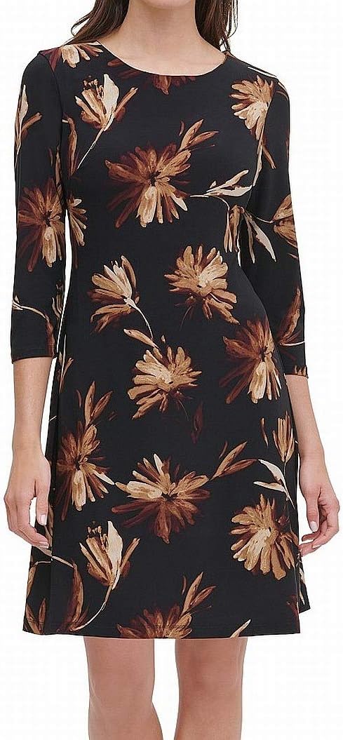 

Платье для танцев из джерси с люверсами и рукавами Tommy Hilfiger Square Dance, Multi Ultra Black