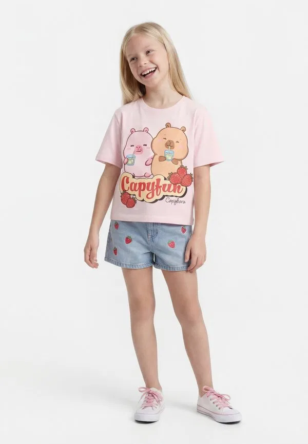 Футболка с принтом капибары и неба nkfabbi Name It, Cradle Pink