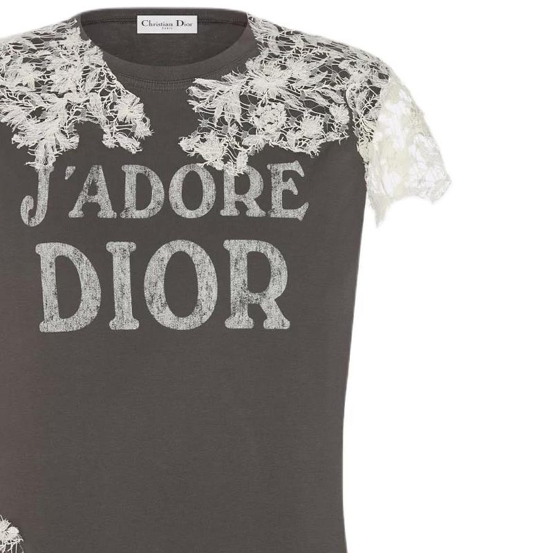DIOR Топ-майка женская серый и бежевый lace — фото 3