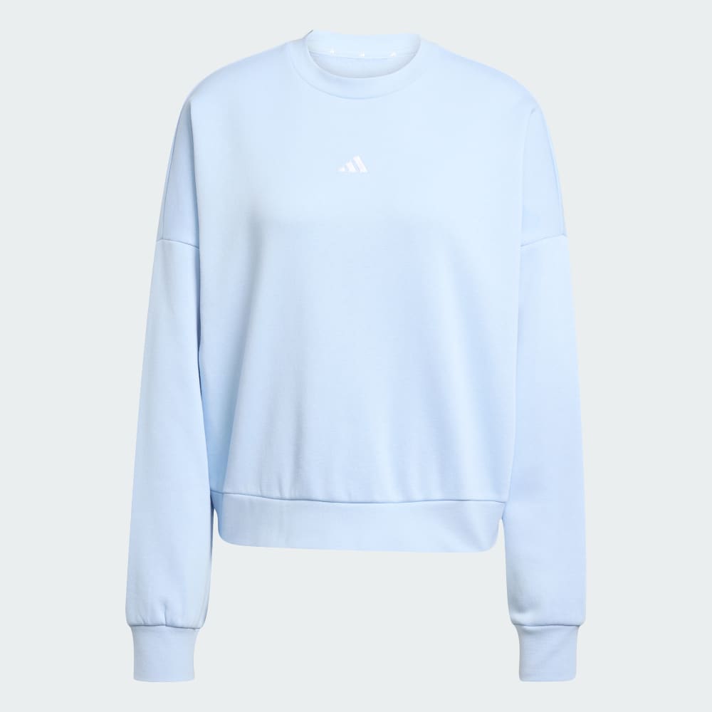 Толстовка Adidas Essentials Small Logo Feelcozy Sweatshirt, цвет Glow Blue/White — фото 4