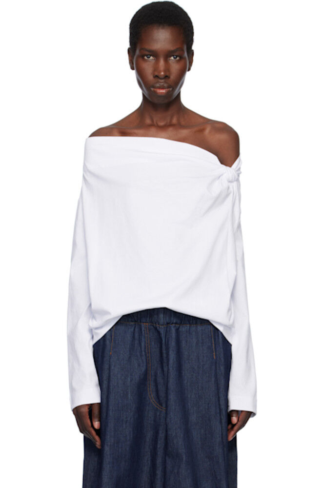 

Белый топ с открытыми плечами Dries Van Noten