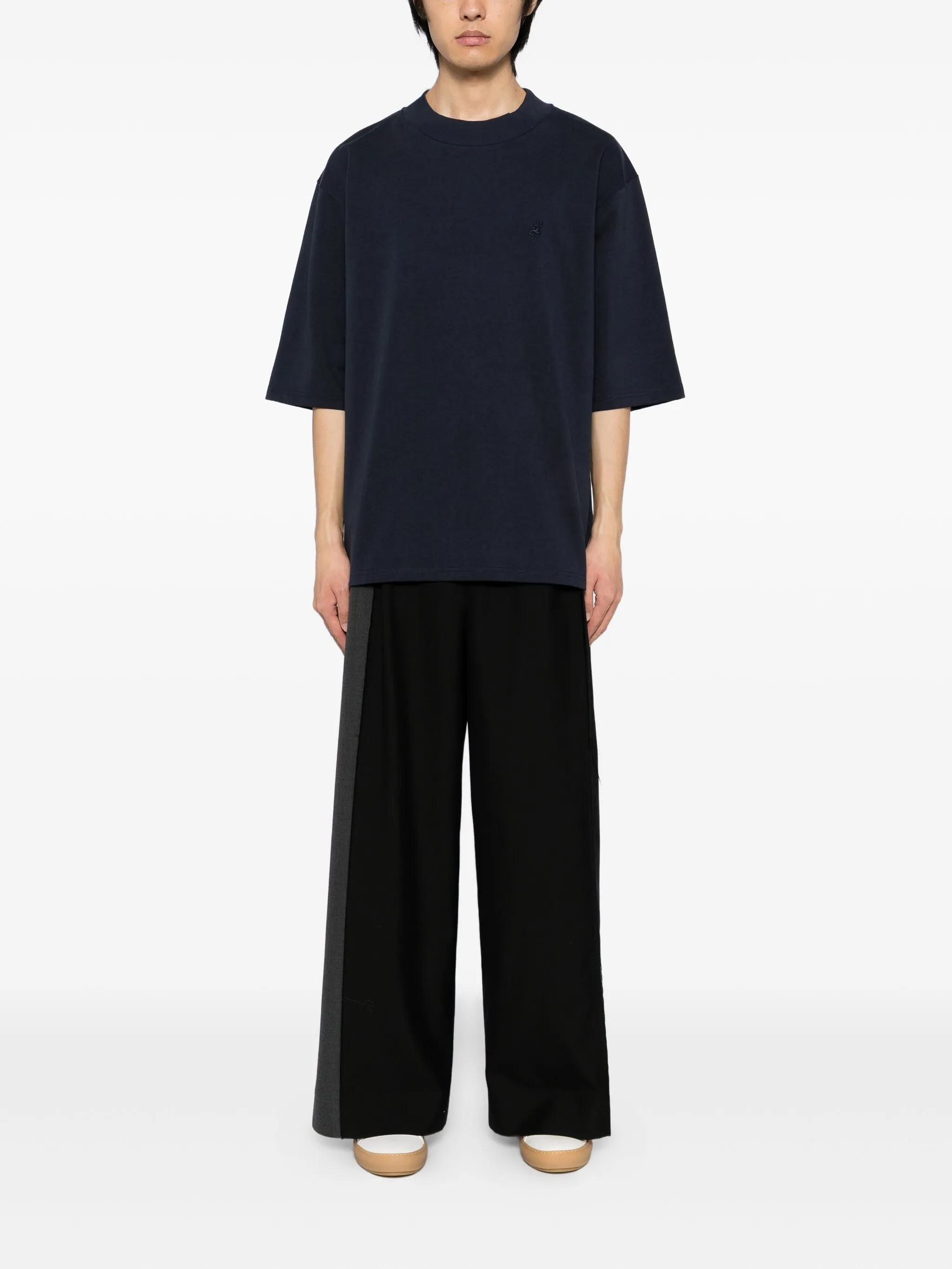 

Футболка с вышитым логотипом Agnès B., синий