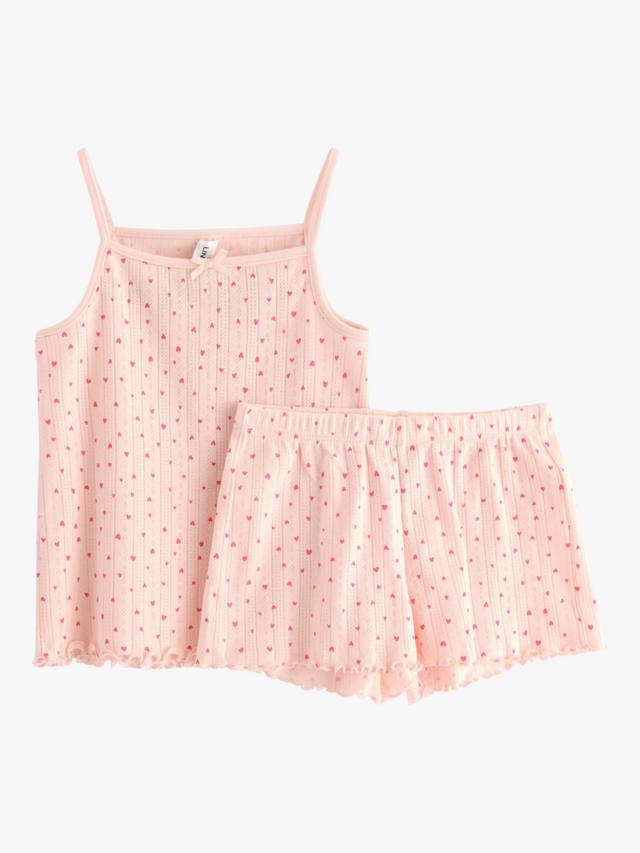 

Детский хлопковый комплект пижамы с принтом сердечек Lindex, Light Pink